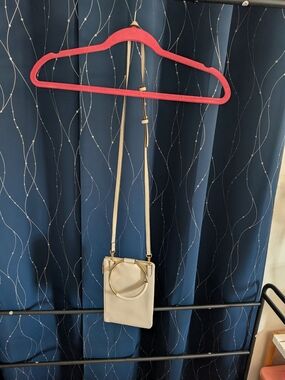 INC International Concepts Cream Crossbody Bag with Gold Ring